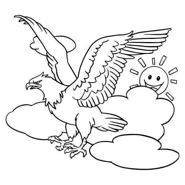 Ilustración de dibujos animados águila aislada en blanco — Archivo Imágenes Vectoriales