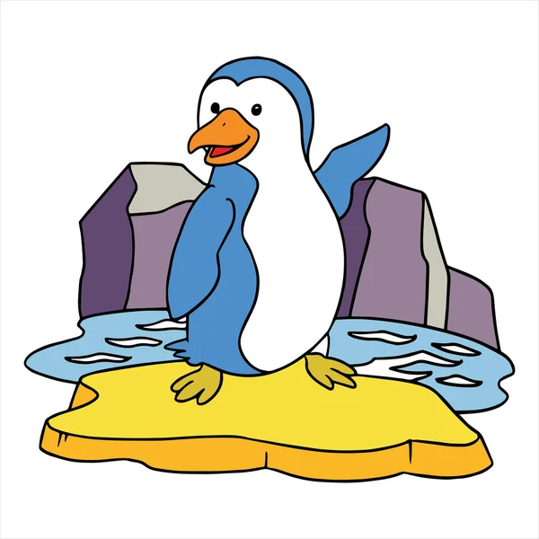 Pinguïn cartoon afbeelding geïsoleerd op wit — Stockvector