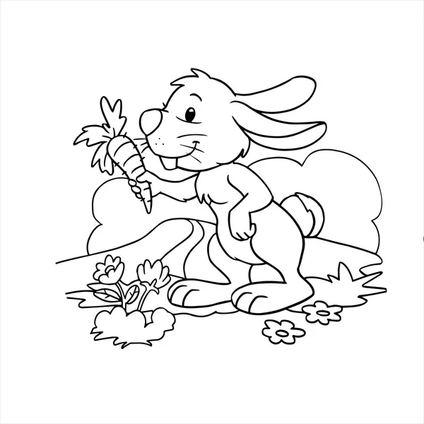Illustration de dessin animé de lapin isolé sur blanc — Image vectorielle