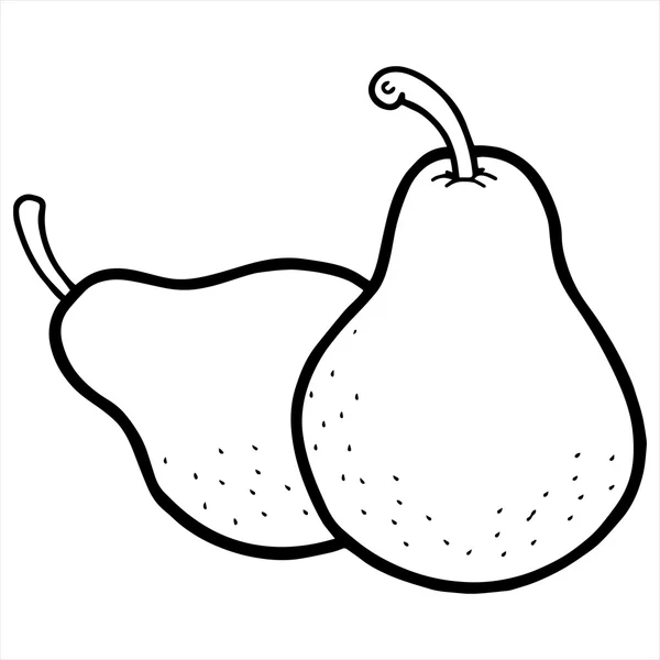 Ilustración de caricatura de pera aislada en blanco — Archivo Imágenes Vectoriales