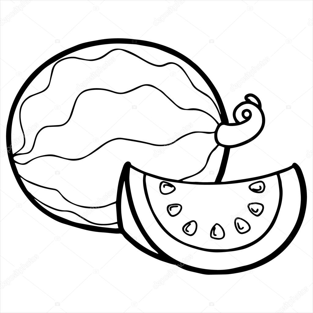 Download Watermelon cartoon illustration isolated on white — Stock ...