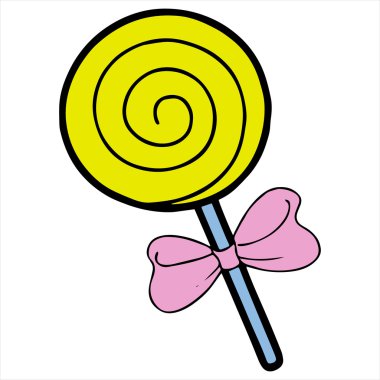 Beyaz arka plan üzerinde lolipop izole illüstrasyon