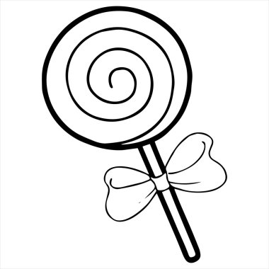 Beyaz arka plan üzerinde lolipop izole illüstrasyon