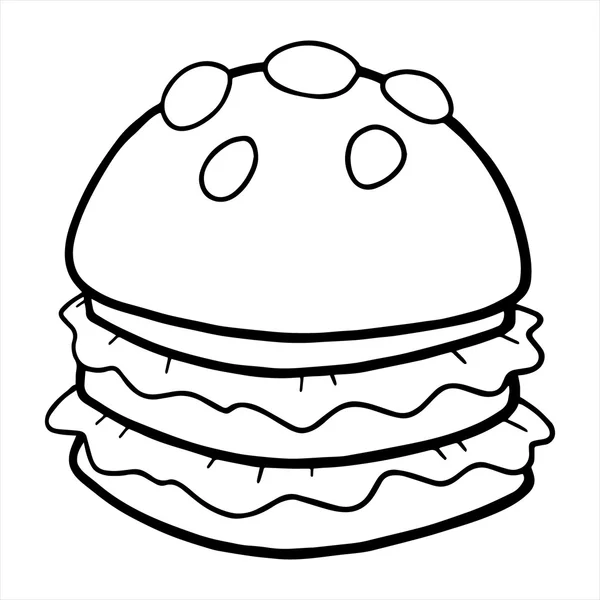 Hambúrguer ilustração isolada sobre fundo branco — Vetor de Stock