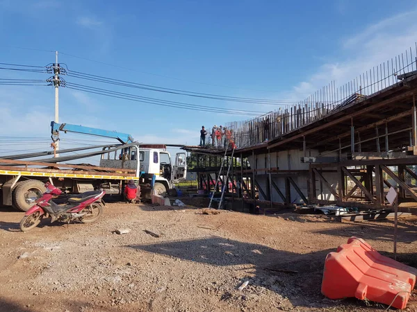 Construction Elevated Bridges Thailand Intersections — Stock Photo, Image