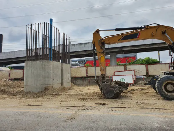 Construção Uma Ponte Elevada Para Resolver Problema Dos Engarrafamentos Rama — Fotografia de Stock