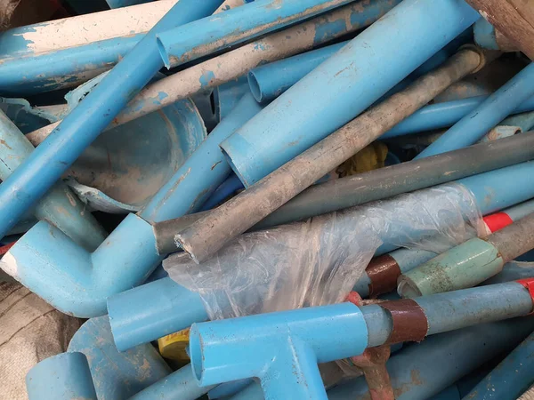 Plastikowa Rura Wodna Pvc Stara Nieużywana Może Być Sprzedawana Recyklingu — Zdjęcie stockowe