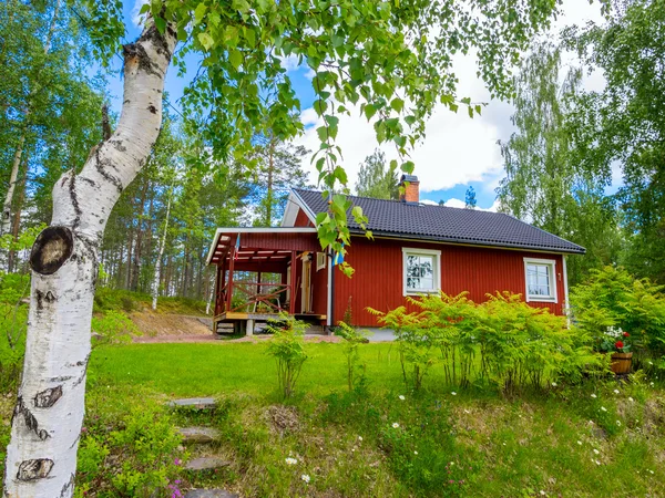 Scandinavian red cottage — Stock Photo, Image