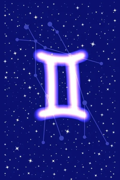 Znak Zodiaku Gemini Gemini Konstelacji — Wektor stockowy