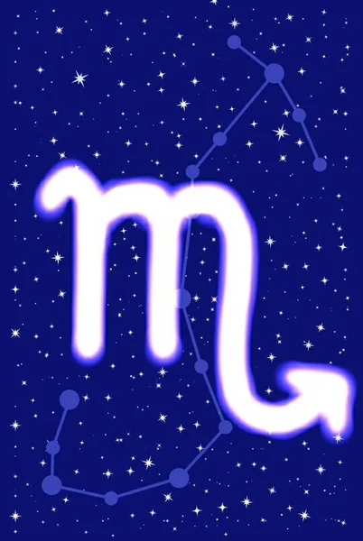Signe Zodiaque Scorpion Constellation Scorpion — Image vectorielle