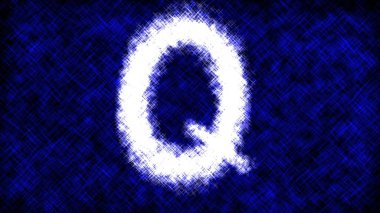 İngiliz alfabesi, Q harfi siyah arkaplanda.