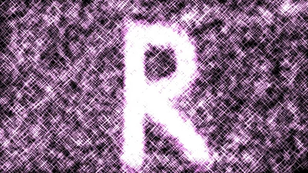 英語のアルファベット 黒の背景の文字R — ストックベクタ