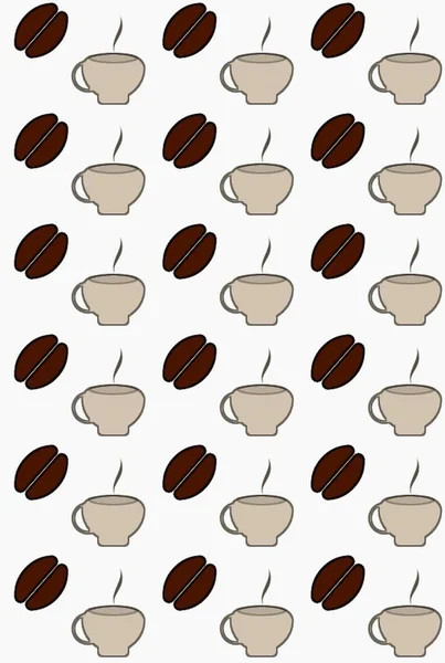 Шаблоны Кофейных Зерен Чашки — стоковый вектор