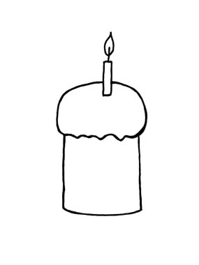 Beyaz arka planda Paskalya pastası. Serbest çizim