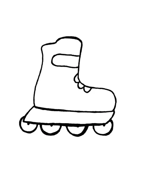 Patins Roulettes Sur Fond Blanc Griffes — Image vectorielle