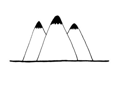 Beyaz arka planda dağlar. Seyahat broşürleri, takvimler, kartpostallar için yazdır