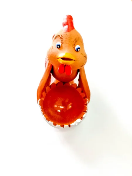 Easter Egg Holder Made Clay Shape Chicken — Stockfoto