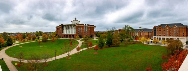 Panorama Automne Pelouse Colorée Entourée Bâtiments Dans Centre Ville Lexington — Photo