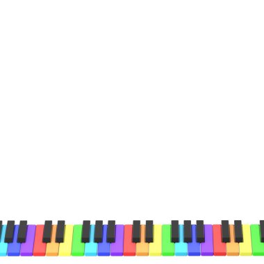 gökkuşağı renkleri piyano klavye