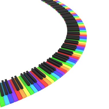 gökkuşağı renkleri piyano klavye