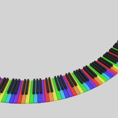 gökkuşağı renkleri piyano klavye