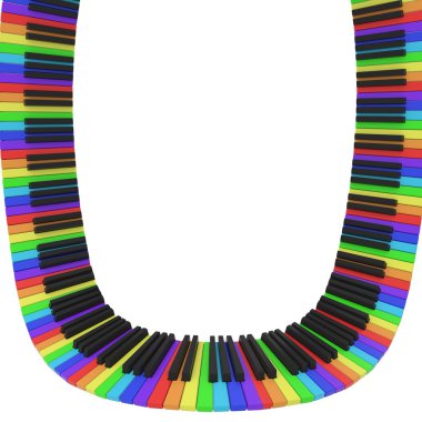 gökkuşağı renkleri piyano klavye