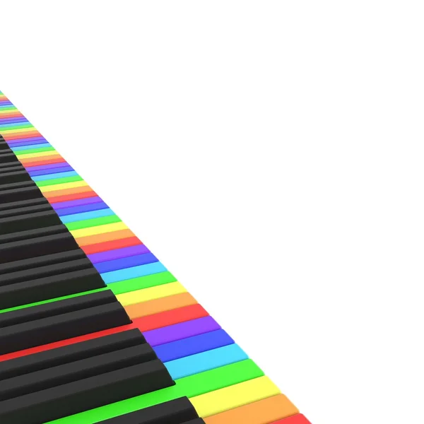 Clavier piano en couleurs arc-en-ciel — Photo