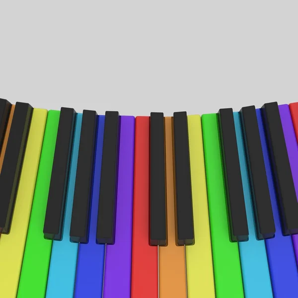 Teclado de piano en colores arco iris — Foto de Stock