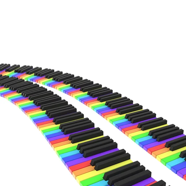 Clavier piano en couleurs arc-en-ciel — Photo