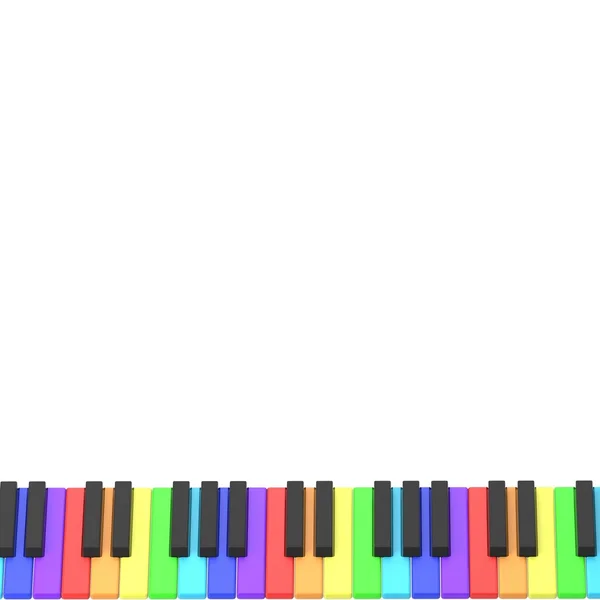 Tastiera di pianoforte in colori arcobaleno — Foto Stock