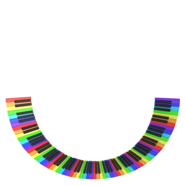 Πιάνο πληκτρολόγιο στα χρώματα του ουράνιου τόξου — Φωτογραφία Αρχείου