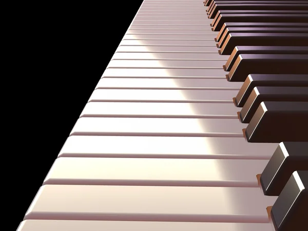 Teclado de piano preto e branco — Fotografia de Stock