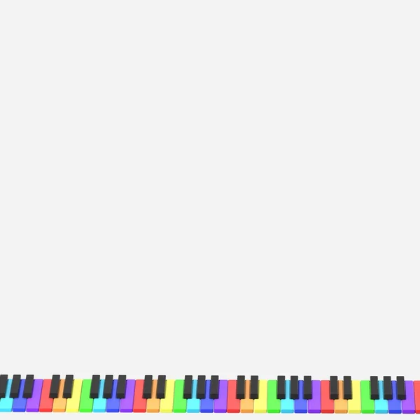 Tastiera di pianoforte in colori arcobaleno — Foto Stock