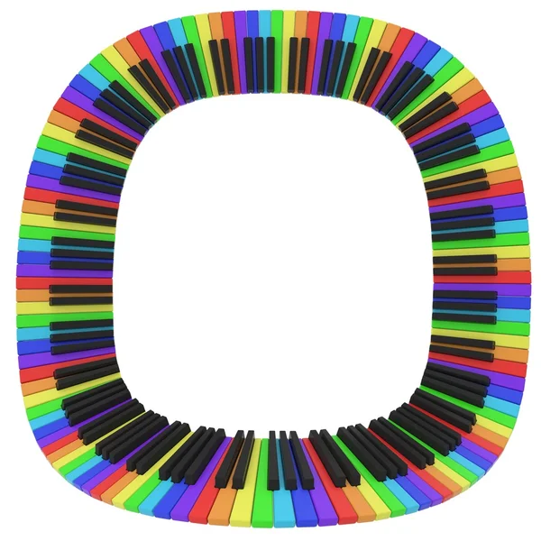 Piano keyboard i regnbågens färger — Stockfoto
