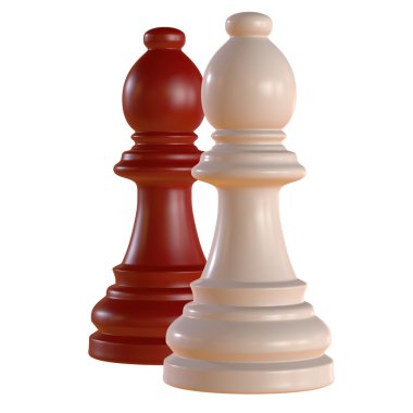 izole satranç heykelcik 3d çizim