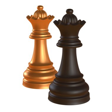 izole satranç heykelcik 3d çizim