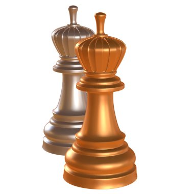 izole satranç heykelcik 3d çizim