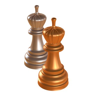 izole satranç heykelcik 3d çizim