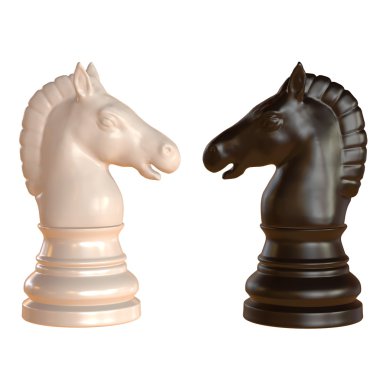 izole satranç heykelcik 3d çizim