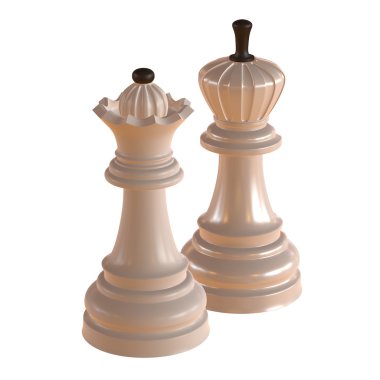 izole satranç heykelcik 3d çizim