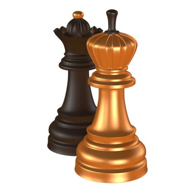 izole satranç heykelcik 3d çizim