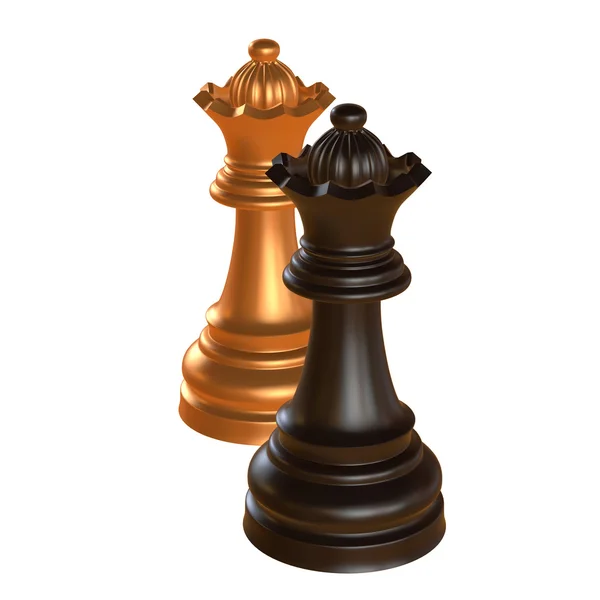Figura de ajedrez aislada 3d ilustración — Foto de Stock