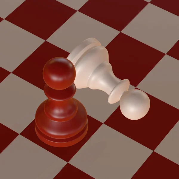 Ilustracja 3D szachy sytuacji — Zdjęcie stockowe