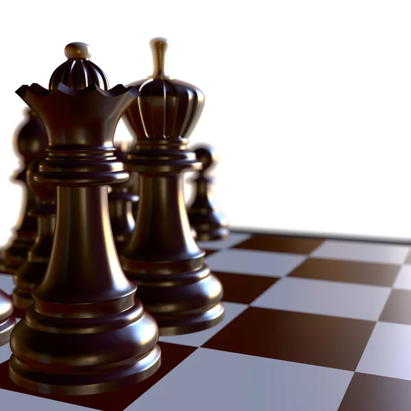 Illustrazione 3d della situazione degli scacchi — Foto Stock