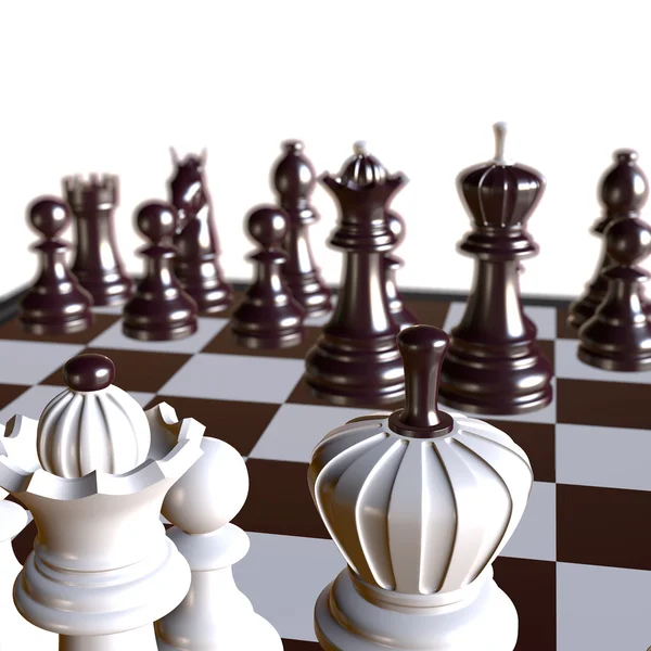 チェス状況の 3 d イラストレーション — ストック写真