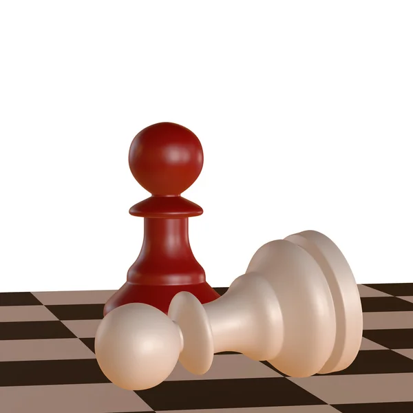 3D иллюстрация шахматной ситуации — стоковое фото