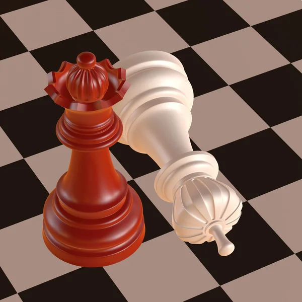 체스 상황의 3d 그림 — 스톡 사진