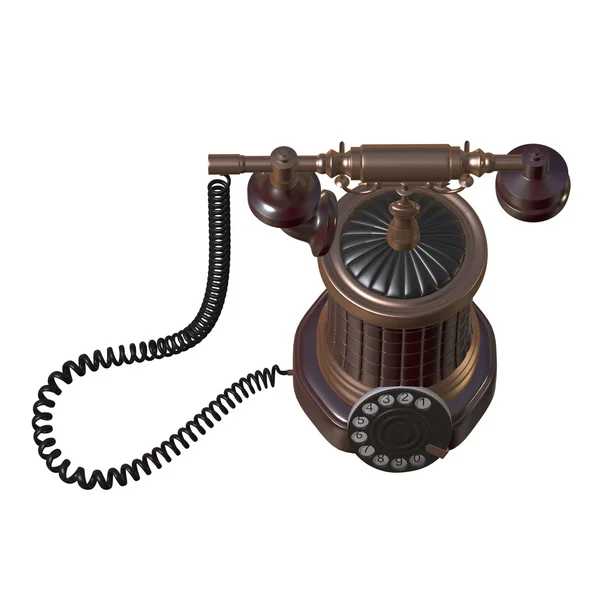 Retro-Stil Telefon 3D-Illustration — Stockfoto