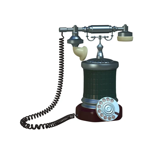 Retro-Stil Telefon 3D-Illustration — Stockfoto