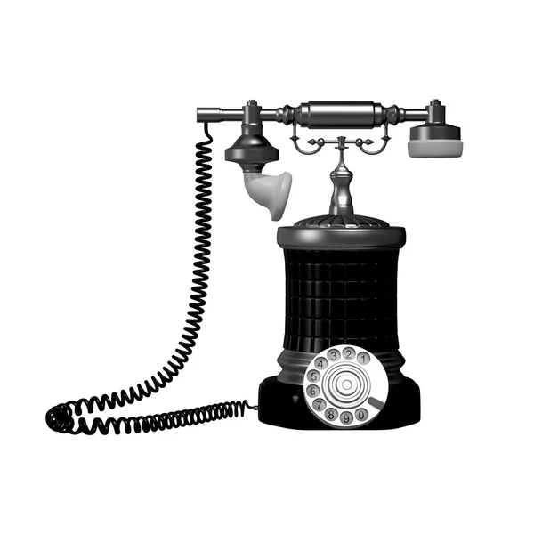 Телефон в стилі ретро 3d ілюстрація — стокове фото